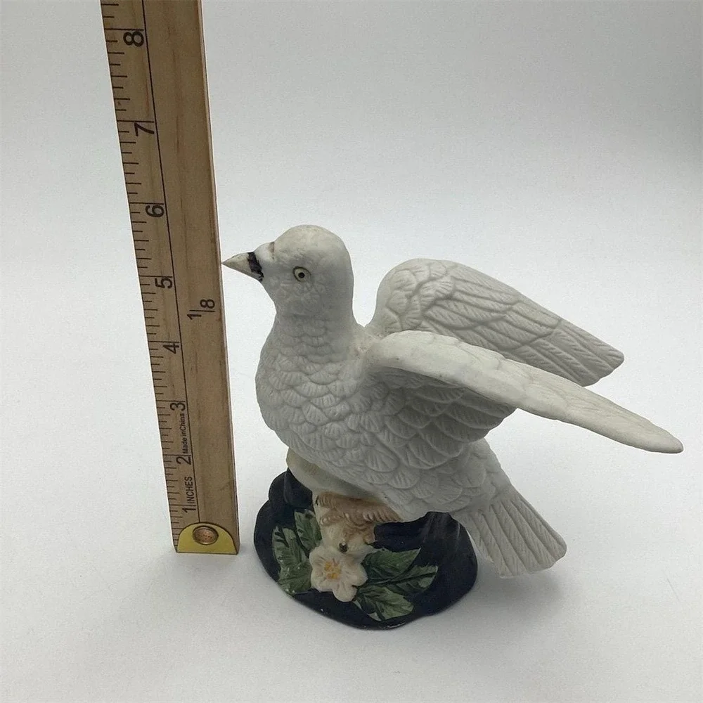 Vintage Porcelain‎ White Dove Figurine with Floral Base